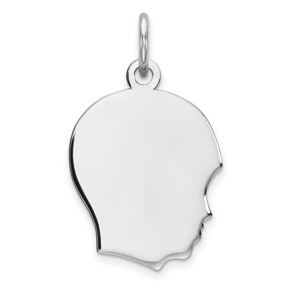 Sterling Silver Rh-plt Engraveable Boy Disc Charm Polish on Front/Back QM352/27P