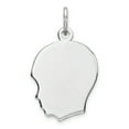 thumbnail image 1 of Sterling Silver Rh-plt Engraveable Boy Disc Charm Polish on Front/Back QM354/35P, 1 of 4