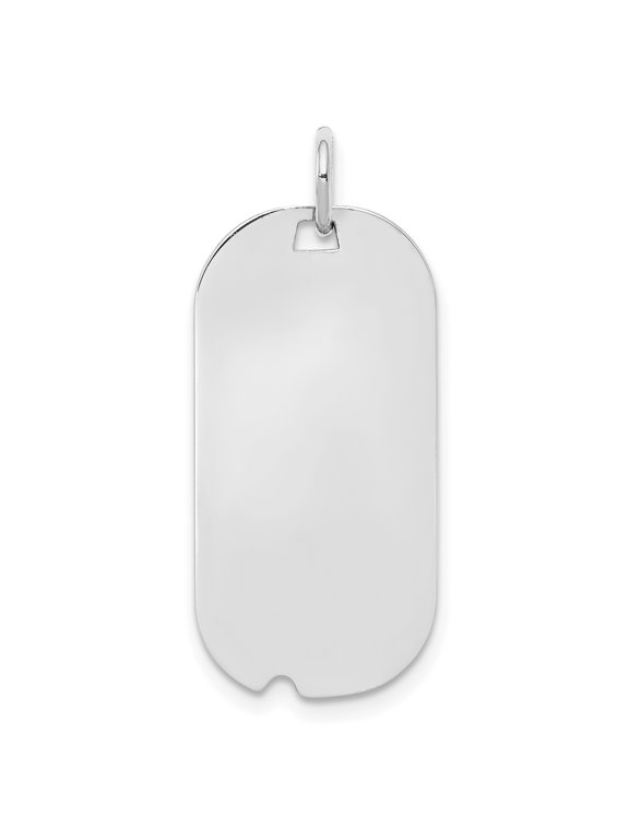 Sterling Silver Rh-plt Engravable Dog Tag Polished Front/Back Disc Charm QM442/18P