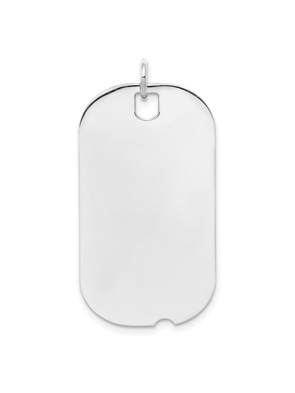 Sterling Silver Rh-plt Engravable Dog Tag Polished Front/Back Disc Charm QM443/18P
