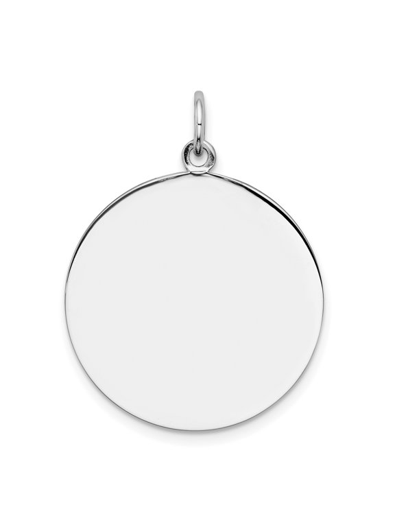 Sterling Silver Rh-plt Engraveable Round Polished Front/Back Disc Charm QM373/18P