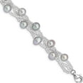 thumbnail image 1 of Sterling Silver Rhd-Plt 7-9mm Grey Fwc Pearl Plastic Bead Bracelet Made In China qg5085-7.5, 1 of 5