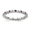 thumbnail image 1 of Sterling Silver Rhod. Garnet & Diamond Ring, 1 of 5