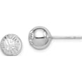 thumbnail image 1 of Sterling Silver Rhod-Plated Diamond Cut 8mm Ball Post Earrings (8 X 8) Made In India qe8836, 1 of 5