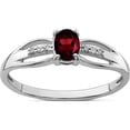 thumbnail image 1 of Sterling Silver Rhod-Plated Diamond Garnet Ring (Size 6) Made In Thailand qr7064jan-6, 1 of 5