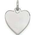thumbnail image 1 of Sterling Silver Rhod-Plated Eng. Heart Polish Front & Back Disc Charm Made In United States qm390/50p, 1 of 5