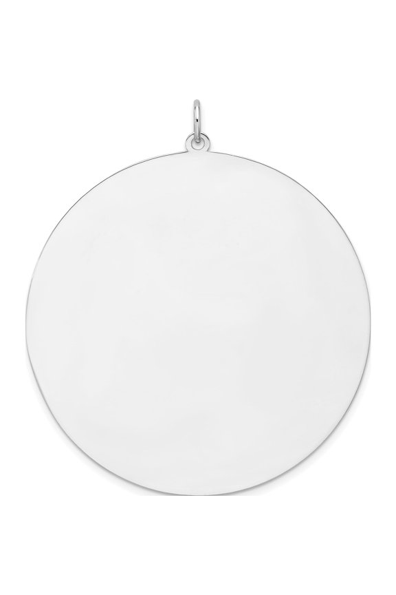 Sterling Silver Rhod-plated Eng Rnd Polish FrontSatin Back Disc Charm Material Primary Purity Lustrous Ethereal Statement Designed for those who cherish timeless beauty