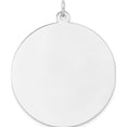 thumbnail image 1 of Sterling Silver Rhod-plated Eng Rnd Polish FrontSatin Back Disc Charm Material Primary Purity Sparkle-worthy Classic Exquisite Ideal for collectors and jewelry lovers, 1 of 2