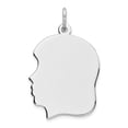 thumbnail image 1 of Sterling Silver Rhod-plate Eng. Girl Polished Front/Satin Back Disc Charm, 1 of 3