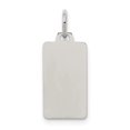 thumbnail image 1 of Sterling Silver Rhod-plate Eng. Rect. Polish Front/Satin Back Disc Charm, 1 of 1