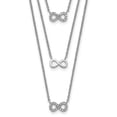 thumbnail image 1 of Sterling Silver Rhod-plated 3-Strand CZ Infinity w/2in ext. Necklace Q-QG5130-16, 1 of 3
