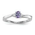 thumbnail image 1 of Sterling Silver Rhod-plated Created Alexandrite/Diamond Birthstone Ring, 1 of 6