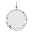 thumbnail image 1 of Sterling Silver Rhod-plated Eng. Rnd Polish Front/Satin Back Disc Charm QM382/27, 1 of 2