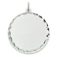 thumbnail image 1 of Sterling Silver Rhod-plated Eng. Rnd Polish Front/Satin Back Disc Charm QM498/27, 1 of 4