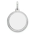 thumbnail image 1 of Sterling Silver Rhod-plated Eng. Rnd Polish Front/Satin Back Disc Charm, 1 of 1