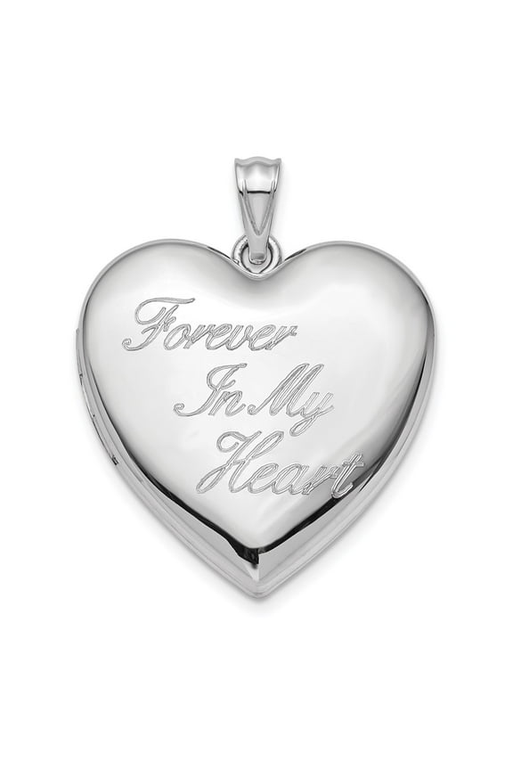 Sterling Silver Rhod-plated Forever in My Heart Ash Holder Heart Locket QLS869