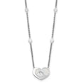 thumbnail image 1 of Sterling Silver Rhod-plated Mother of Pearl Heart 16in w/1in ext Necklace 16 Inches, 1 of 5