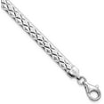 thumbnail image 1 of Sterling Silver Rhod-plated Polished Textured Reversible Bracelet - 7.5"- Made In Italy, 1 of 8