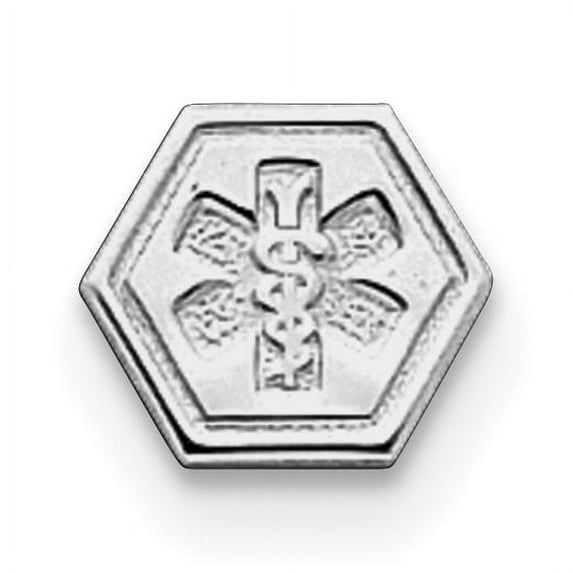 Sterling Silver Rhod-plt Non-enameled Attachable Emblem Medical Charm Pendant