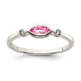 thumbnail image 1 of Sterling Silver Rhod-pltd Polished Pink Tourmaline/ White Topaz Ring QR7065OCT, 1 of 6