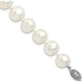 thumbnail image 1 of Sterling Silver Rhodium 11-12mm White Fw Cultured Pearl Bracelet (7.25 X 11.5) Made In Canada qh5151-7.25, 1 of 5