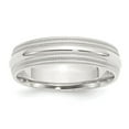 thumbnail image 1 of Sterling Silver Rhodium 6mm Comfort Fit Double Milgrain Size 9 Band, 1 of 1