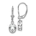 thumbnail image 1 of Sterling Silver Rhodium 8x6mm Oval Cubic Zirconia Leverback Earrings, 1 of 3