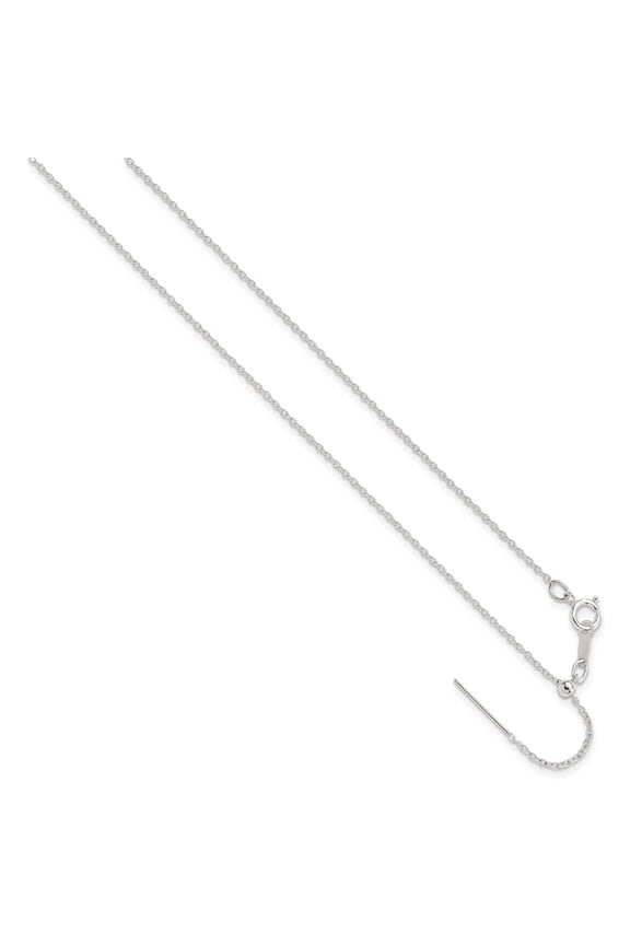 Sterling Silver Rhodium Add-A-Bead 18.5 Cable Chain Necklace