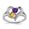 thumbnail image 1 of Sterling Silver Rhodium Amethyst & Citrine Diamond Ring, 1 of 6