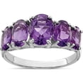 thumbnail image 1 of Sterling Silver Rhodium Amethyst Ring (Size 7) Made In India qdx418-7, 1 of 5