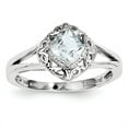 thumbnail image 1 of Sterling Silver Rhodium Aquamarine Square Ring, 1 of 1