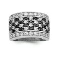 thumbnail image 1 of Sterling Silver Rhodium Black & White Cz Checkerboard Ring (Size 6) Made In China qr2742-6, 1 of 5