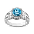 thumbnail image 1 of Sterling Silver Rhodium Blue Topaz & Diamond Ring, 1 of 3