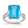 thumbnail image 1 of Sterling Silver Rhodium Blue Topaz Ring, 1 of 6