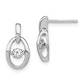 thumbnail image 1 of Sterling Silver Rhodium CZ Birthstone Vibrant Earrings, 1 of 3