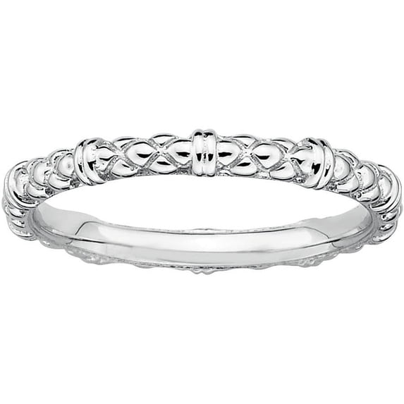 Sterling Silver Rhodium Cable Ring