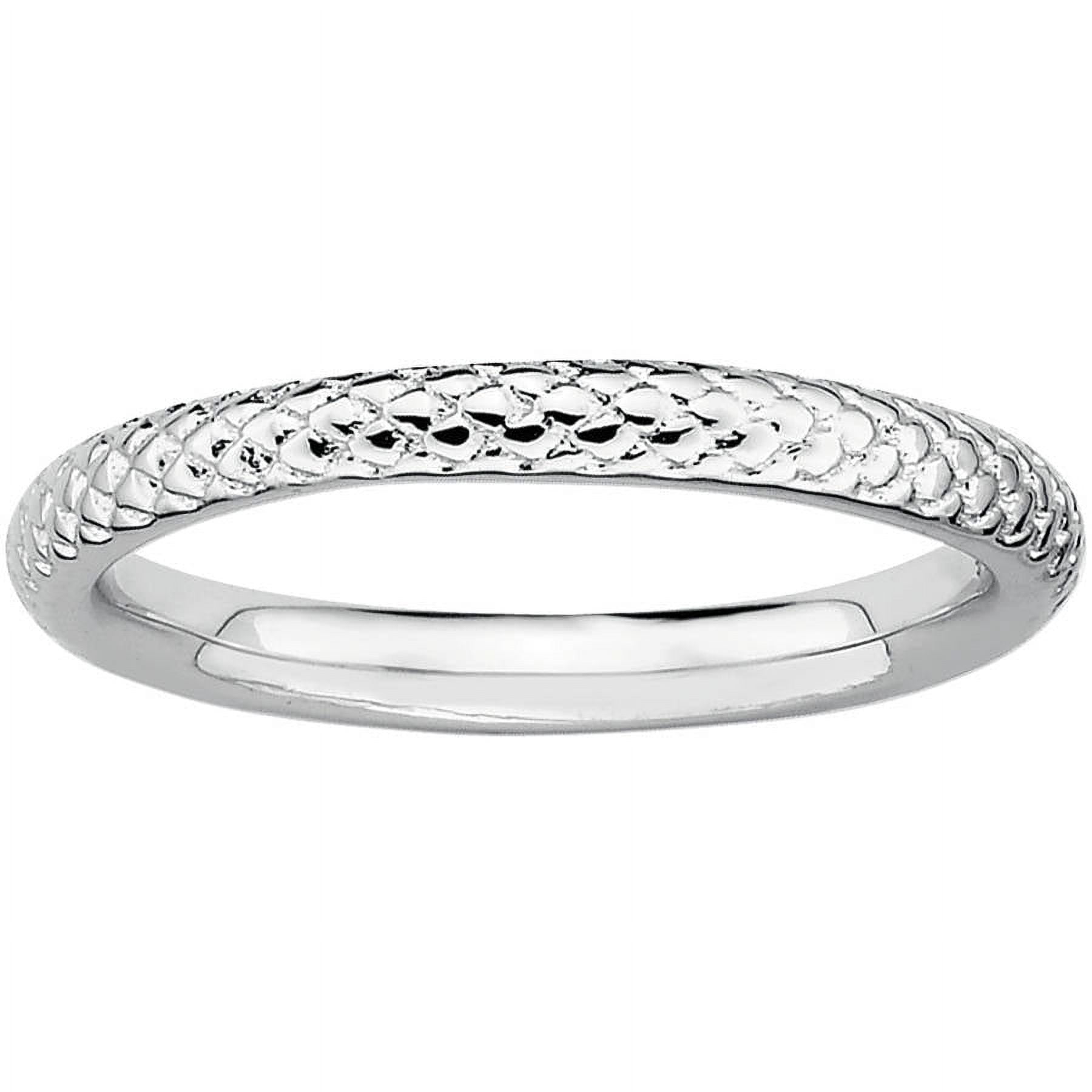 Sterling Silver Rhodium Cable Ring