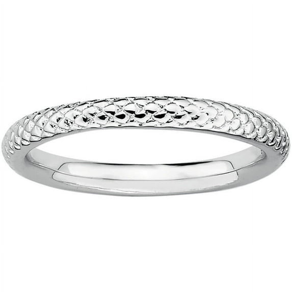 Sterling Silver Rhodium Cable Ring