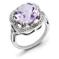 thumbnail image 1 of Sterling Silver Rhodium Checker-Cut Pink Quartz Ring, 1 of 1
