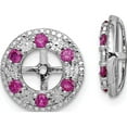 thumbnail image 1 of Sterling Silver Rhodium Created Ruby Earring Jacket (13 X 13) Made In China qj124jul, 1 of 5