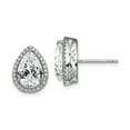 thumbnail image 1 of Sterling Silver Rhodium Created White Topaz & CZ Post Earrings Sterling Silver Earrings, 1 of 1