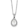 thumbnail image 1 of Sterling Silver Rhodium Created White Topaz & Cubic Zirconia Necklace, 1 of 3