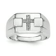 thumbnail image 1 of Sterling Silver Rhodium Diam. Cross Signet Ring QR6472, 1 of 6