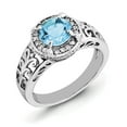 thumbnail image 1 of Sterling Silver Rhodium Diam. & Sky Blue Topaz Ring QR3070LSBT, 1 of 4