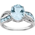 thumbnail image 1 of Sterling Silver Rhodium Diam. & Light Swiss Blue Topaz Ring (Size 7) Made In India qr3075lsbt-7, 1 of 3