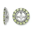 thumbnail image 1 of 925 Sterling Silver Diamond and Peridot Earrings Jacket Measures 13x13mm Wide - Earring Jacket for Women, 1 of 2