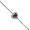 thumbnail image 1 of Sterling Silver Rhodium Diam. & Sapphire Heart Bracelet QDX1200, 1 of 4