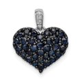 thumbnail image 1 of Sterling Silver Rhodium Diam. & Sapphire Heart Pendant QP3612, 1 of 4