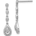 thumbnail image 1 of Sterling Silver Rhodium & Diam. Teardrop Post Dangle Earrings (25 X 6) Made In India qe10514, 1 of 5