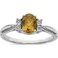 thumbnail image 1 of Sterling Silver Rhodium Diam. & Whiskey Quartz Ring (Size 8) Made In China qr4535wq-8, 1 of 6